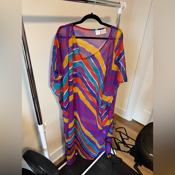 Roaman’s Swim Sheer - Caftan style beach cover up size 2X - 5X - Picture 1 of 8